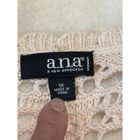ANA A New Approach Woman Crocheted Kimono Cover up Cotton Ramie Cardigan Size 1X - Picture 3 of 9